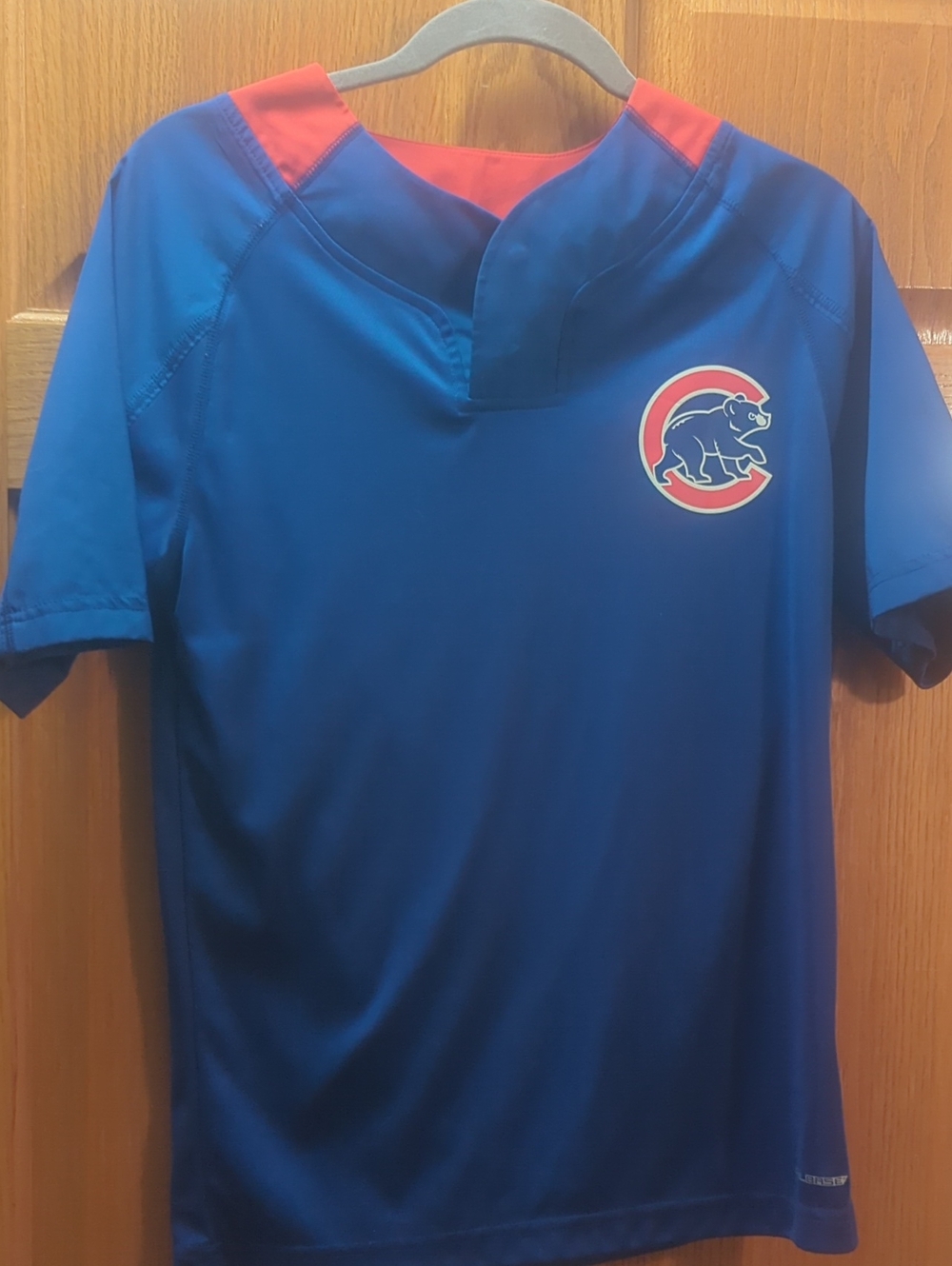 Majestic Chicago Cubs Royal Blue and Red Short Sleeve Jersey